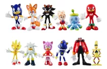 Set 12 Figuras De Sonic Y Sus Amigos 5 Cm - Juguetes De Sega