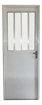 Puertas Exterior De Aluminio Y Vidrio Serie 30 Color Plateado Izquierda