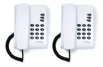 Kit 2 Telefones C/ Fio Mesa Ou Parede Pleno Branco Intelbras