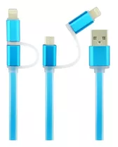 Cable Usb iPhone 1 Metro Celular Tablet Resistente 2 En 1