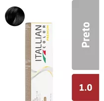  Coloração Itallian Color Premium 60g | Itallian Hairtech Tom 1.0 Preto