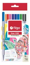 Marcador Microfibra Filgo Liner 038 Estuche X 10 Colores