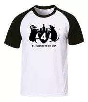 Remera Blanca Ranglan Sublimada El Cuarteto De Nos