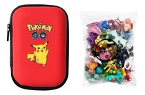 Kit 24 Miniaturas Pokémon Go + Mini Bolsa Estojo Cartas