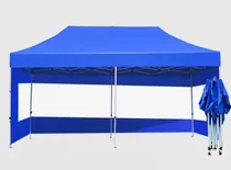 Tenda Gazebo Articulada 3x6 Azul Com Laterais Transparente 
