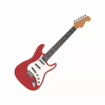 Guitarra Eletrônica Infantil Brinquedo Rock Star Vermelho