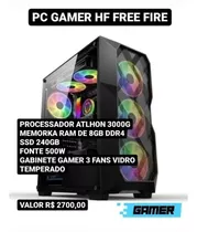 Pc Gamer Atlhon 3000g, 8gb Ram Ddr4, 240gb Ssd, Fonte - 500w