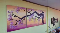 Obra De Arte Moderno, Cuadro Hecho A Mano 100%  Árbol Sakura