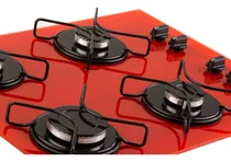 Fogão Cooktop Fornello 4 Bocas Vermelho P/ Gas Encanado Gn 110v/220v