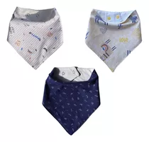 Babero Para Bebé Tipo Bandana Impermeable X3- Niño