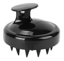 Escova Massageadora Couro Cabeludo Anti Caspa Silicone Macio Cor Preto