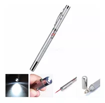 Pluma 4 En 1 Laser Lampara Señalador Iman Apuntador 40 Cm Ce Color Del Láser Plata