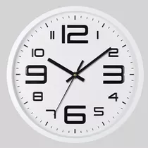 Reloj De Pared Dormitorio Sala Blanco Con Números Negros S11