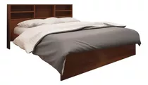 Cama Tradicional Orlandi Repisa 2 Plazas Color Caoba Fabricada En Mdp