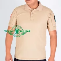 Playera Tactica Polo Militar Camisa Combate Deportiva Uniforme Porta Parche Insignia Logo Kaki Con Bolsa Sport Slim Fit 