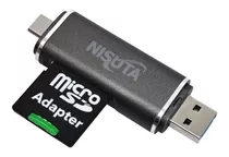 Lector De Tarj. Sd/microsd Con 3 Conectores Usb/micro/usbc Nscruc2