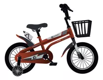 Bicicleta Infantil Para Niño Rodada 16 Con Ruedas Auxiliares Color Rojo