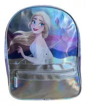 Mochila Metalizada Frozen + Accesorio Pompom Niñas 