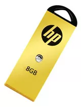 Memoria Usb 8gb Con Fino Cristal Y Bañado En Oro 24k Gold Hp