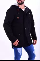 Parka Hombre Campera Abrigada Piel Corderito Capucha 