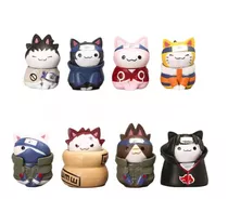 Anime Naruto Gato Miniaturas 8 Bonecos Mini Kawaii Coleçao