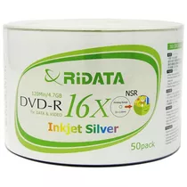 Dvd-r Ridata Printiable Cono De 50 Dvd 