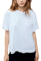 Remera Ginebra Lafayette Lisa Manga Corta Mujer Blanca