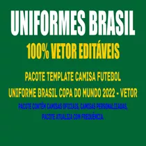 Arte Camisa Brasil Personalizada Copa Do Mundo 2022 - Vetor
