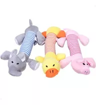 Kit 3 Pelúcias Pato Elefante Porco Com Apito Cachorro Pet