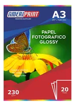 Papel Fotográfico Glossy A3 X20 230g Ameriprint