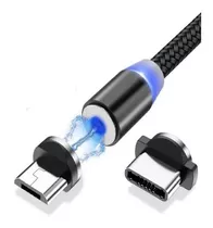 Cable Magnetico Usb Micro Usb V8 + Tipo C Punta Imantada 360