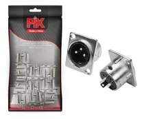 40x Conector Xlr Cannon Macho Para Painel Linha Profissional