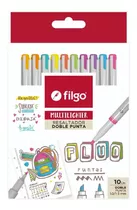 Resaltadores Filgo Multilighter Doble Punta Color Fluo X 10