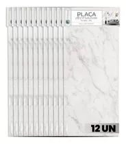 Placas Adesivas Mármore Parede Kit 12 Porcelanato Lavável 3d Cor Branco