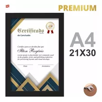 Porta Certificado A4 21x30 Diploma Quadro Foto Com Vidro 24h