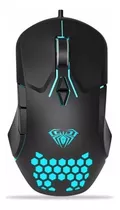 Mouse Gamer Usb 3200dpi 7 Botões Rgb F809 Aula Cor Preto