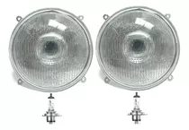 Par De Farol Bloco Jeep Engesa 4 Suportes + Lampadas