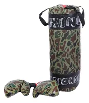Kit Boxeo Infantil-bolsa+guantes-set Boxeo Camuflado-juguete