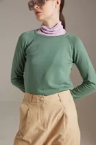 Sweater Basico Escote Redondo Verde Barbados Mujer Portsaid