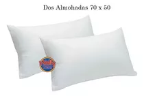 Dos Almohada 70 X 50cm Siliconada Color Blanco