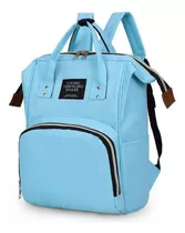 Bolso Mochila Maternal Bebe Resistente Impermeable Eco Tcweb Color Celeste