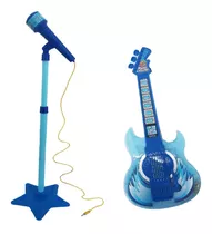 Guitarra Com Microfone Infantil Com Som E Luz - Kids Band