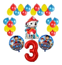 Combo Globos Marshall Paw Patrol Cumpleaños #3