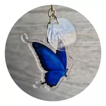 30 Llaveros Mariposa Azul Personalizado Souvenir