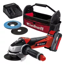 Amoladora Angular Inalámbrica Einhell Power X-change Te-ag 18/115 Li 4431110 De 50 hz/60 hz Color Rojo 200 v - 250 v + Accesorios Bolso