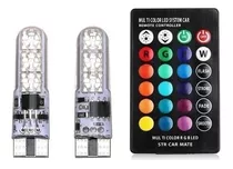 Luz Posicion Piojito Led T10 Multicolor Rgb C/ Remoto Kit X2