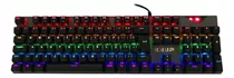 Teclado Gamer Knup Kp-tm010 Qwerty Outemu Diy Blue Ainbow Cor De Teclado Preto Idioma Português Brasil