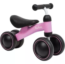 Bicicleta De Equilíbrio 4 Rodas Buba Infantil Sem Pedal Cor Rosa