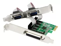 Placa Pci Express 1x 2 Porta Serial Db9 E 1 Paralela Db25