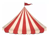 1 Elipse Tenda Circo Vermelho, Mdf 3mm 